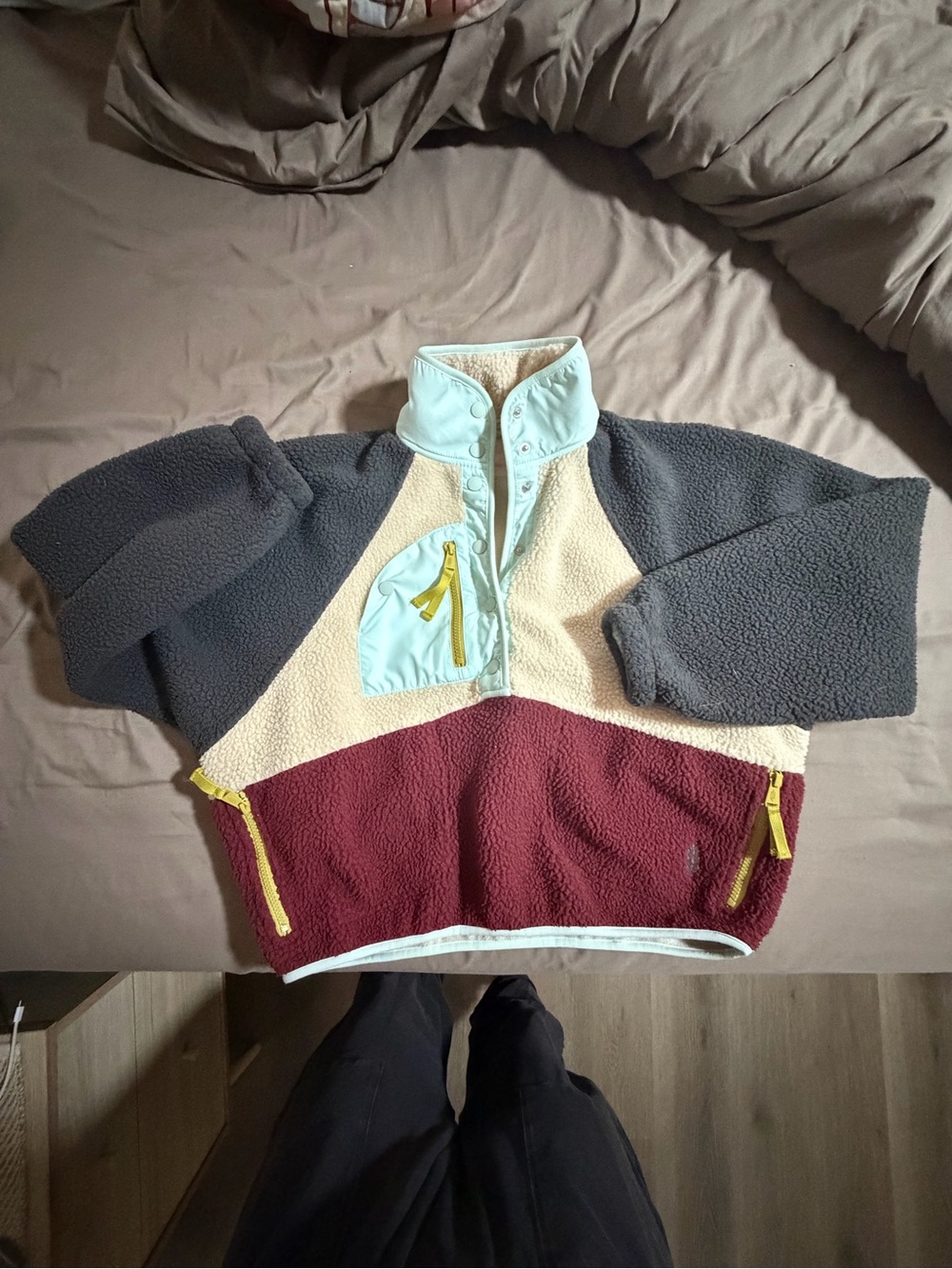 Free People Colorblock hit the slopes - Gray, Cream & Burgundy